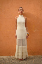 FLORENCIA FRINGED DRESS MARFIL
