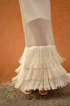 FLORENCIA FRINGED DRESS MARFIL