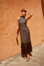 FLORENCIA FRINGED DRESS NEGRO